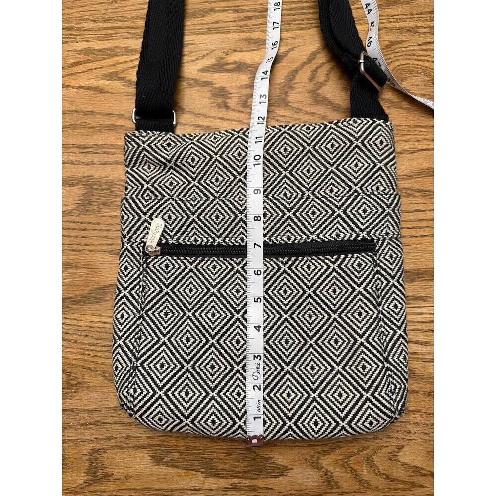 Thirty One Gifts Black White Geometric Crossbody Organizer Bag - Picture 8 of 8